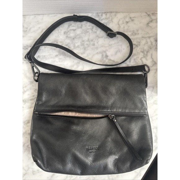 margot Handbags - Margot Black  Leather Zip Flap Hobo Crossbody Bag ~ BoHo, bohemian, festival